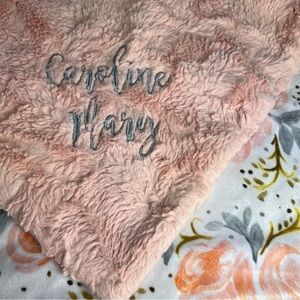 "Caroline Mary" monogrammed baby blanket